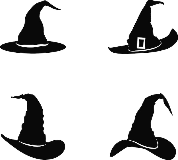 Sombrero de bruja svg sombrero de Halloween svg sombreero de hechicero svg silueta de sombrero