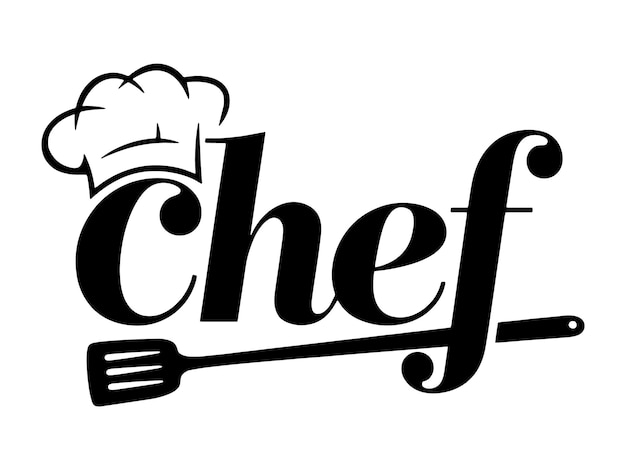 Sombrero de chef creativo Símbolo Texto Fuente Carta logo Vector Diseño Ilustración