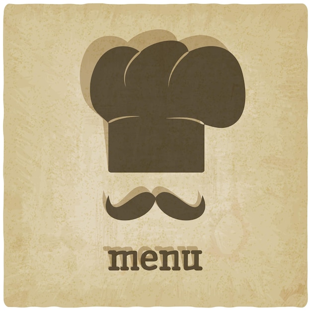 Sombrero de chef con fondo vintage