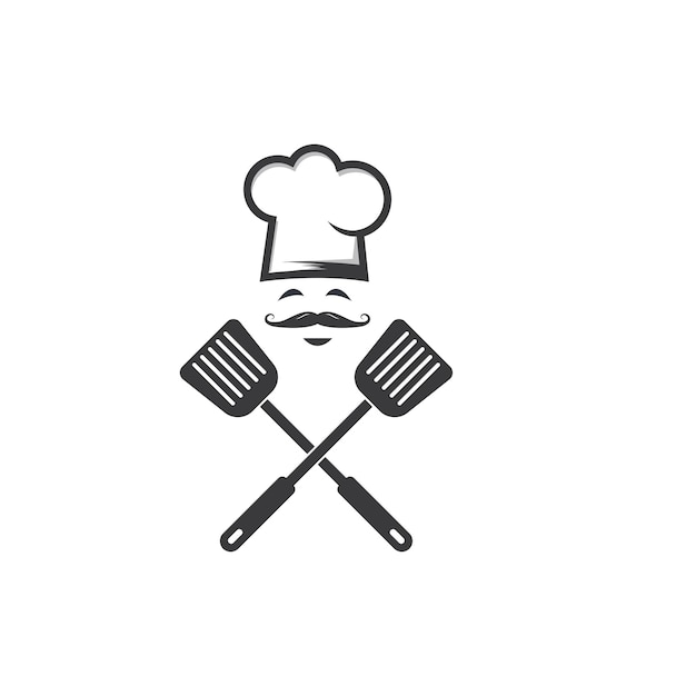 Sombrero chef logo vector ilustración diseño
