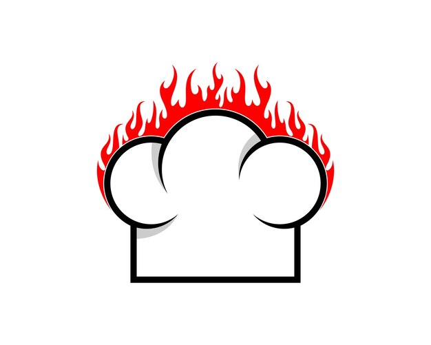 Sombrero de chef con registro de llama de fuego