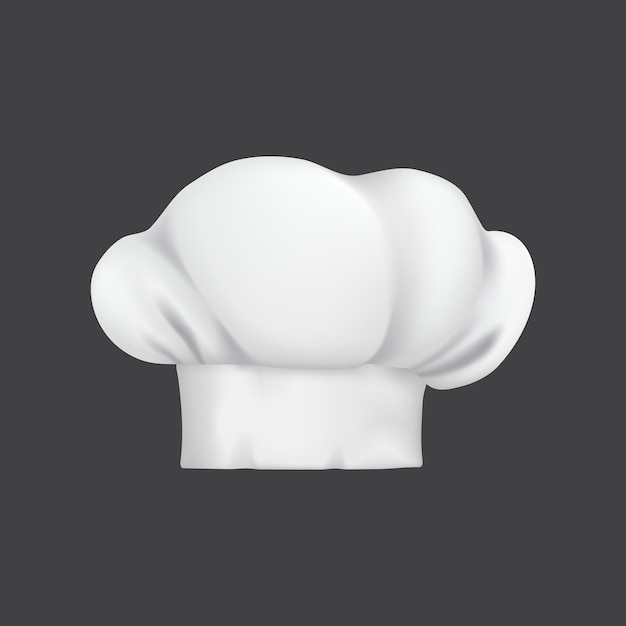 Vector sombrero de chef de restaurante gorra de cocinero y toque de panadero 3d