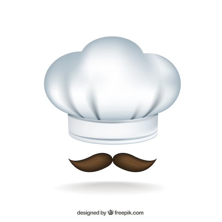 Vector sombrero del cocinero y bigote