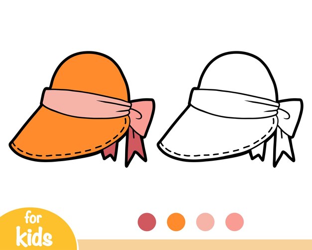 Sombrero de dibujos animados de libro para colorear Sombrero de visera