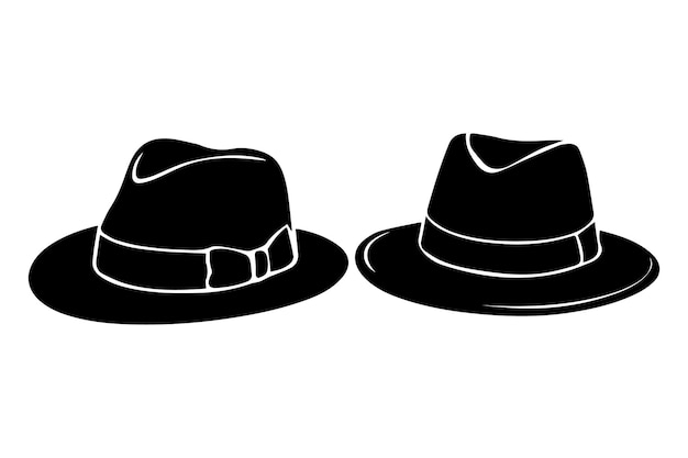 Sombrero elegante Silueta y vector del gorro