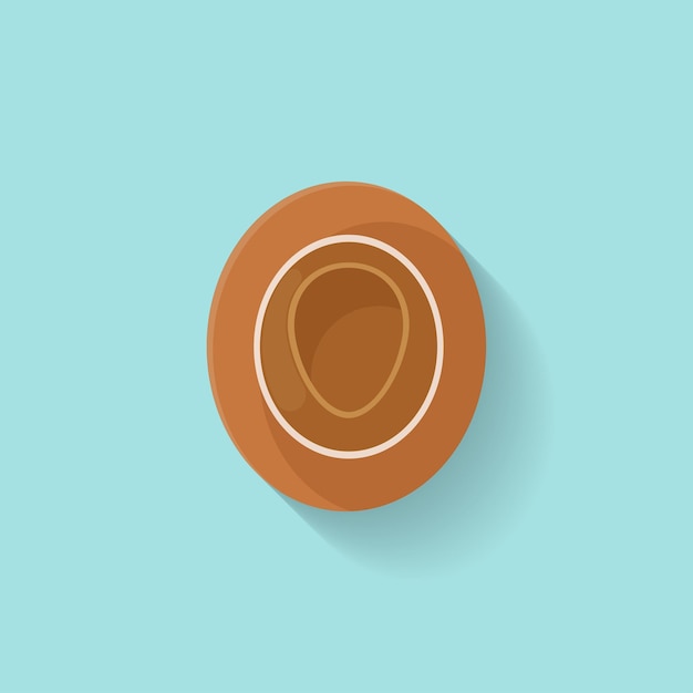 Sombrero de estilo plano, gorra de vaquero de viaje, ropa de moda, sombrero de cabeza, ilustración vectorial