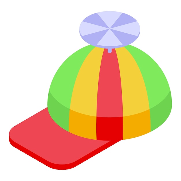 Un sombrero gracioso con el icono isométrico de la hélice
