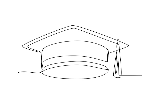 Sombrero de graduación Concepto de sombreros de graduación dibujo en línea
