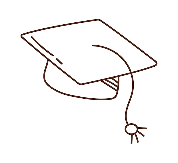 Sombrero graduado Regreso a la escuela Elemento de diseño Ilustración vectorial