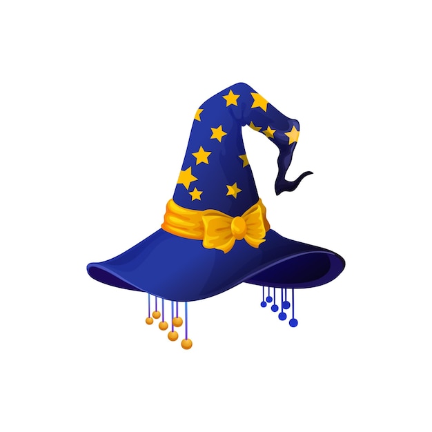 Sombrero de Halloween mágico estrellado gorro de observador de estrellas aislado