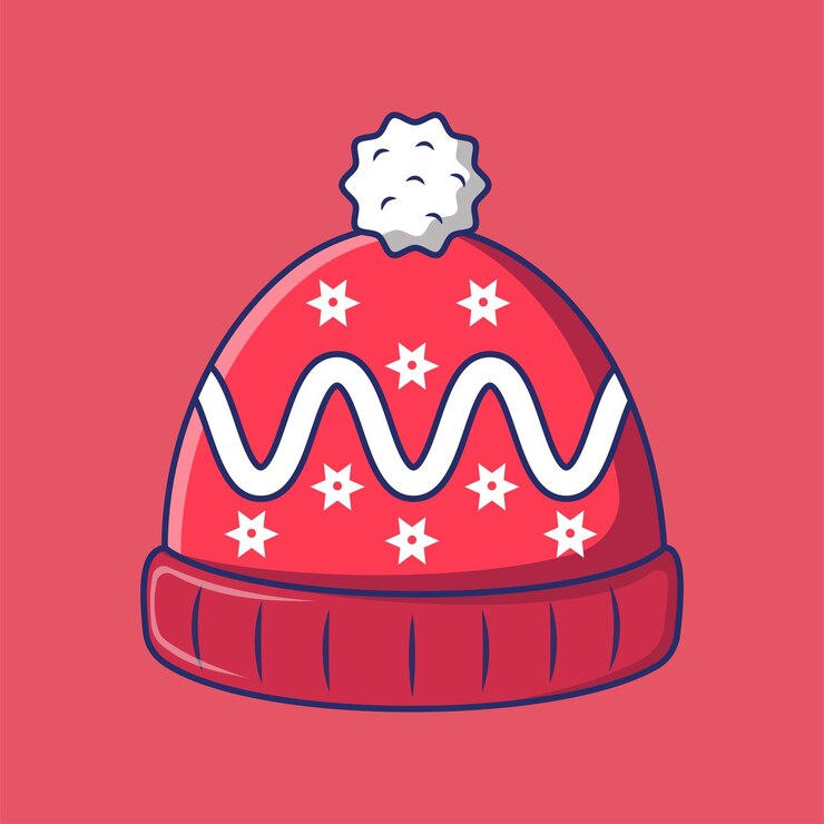 Vector sombrero de invierno para el clima frío, sombrero para la cabeza, gorro de punto, modas acogedoras para el invierno