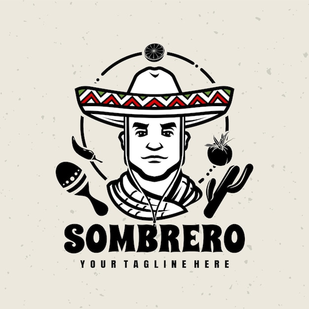 Sombrero logo vector premium