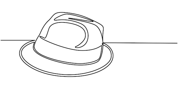 Sombrero mágico una línea continua arte de línea de gorra mágica arte vectorial dibujado a mano línea continua única