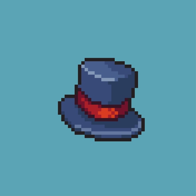 sombrero de mago en estilo pixel art