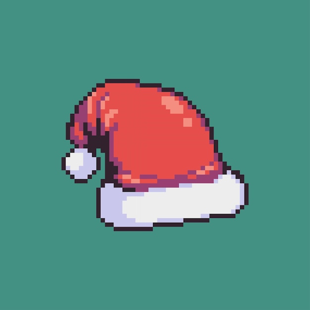 Sombrero de Navidad de ilustración vectorial de pixel art totalmente editable para publicación de diseño gráfico de desarrollo de juegos