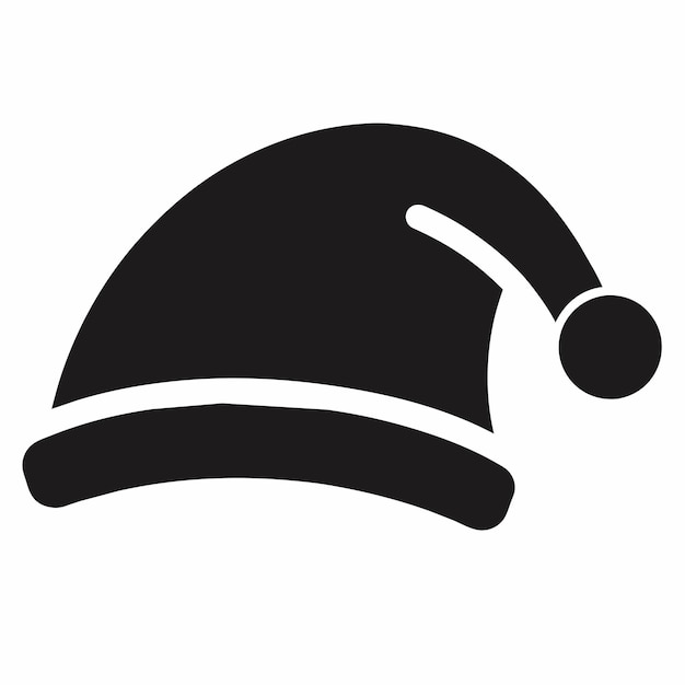 Sombrero de Navidad de Papá Noel icono negro ilustración de arte vectorial 8