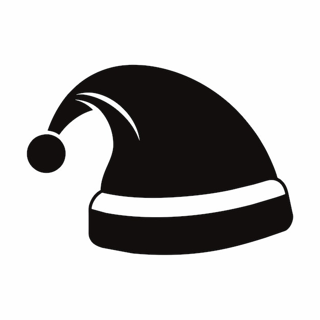 Sombrero de Navidad de Papá Noel icono negro ilustración de arte vectorial 9