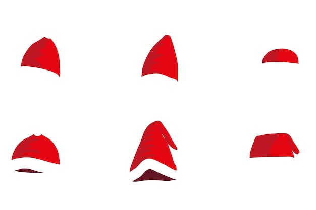 sombrero de navidad png set de sombreros de navidad de Santa ilustración de vector completo