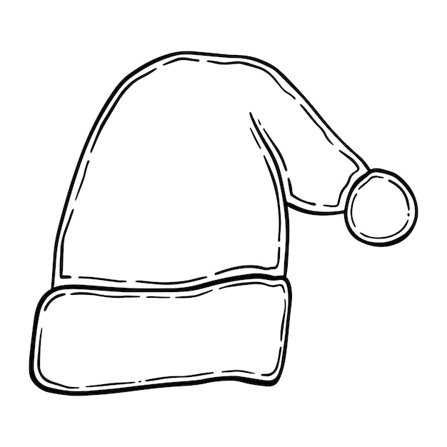 Sombrero de navidad tocado doodle dibujos animados lineales