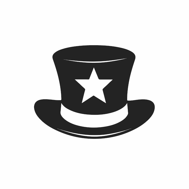 un sombrero negro con una estrella blanca en él