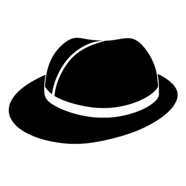 un sombrero negro con una franja blanca en él