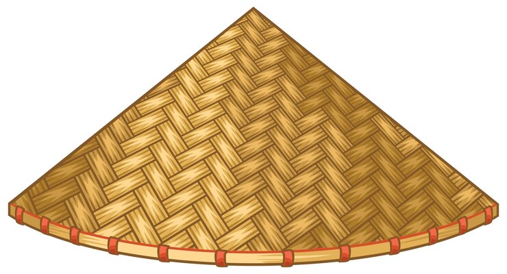 Vector sombrero de paja cónico asiático o chino
