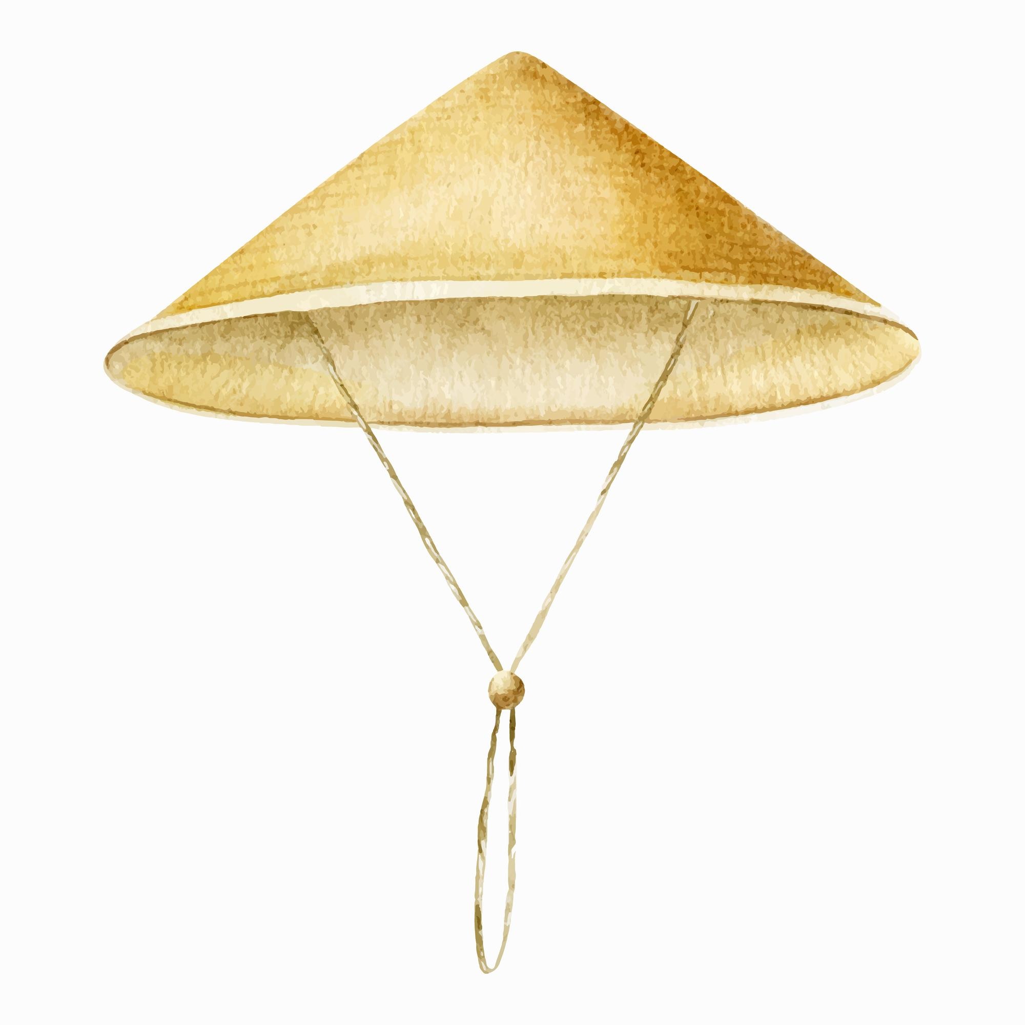 Sombrero de paja cono asiático. sombrero chino elementos de la cultura china cultura asiática | Vector Premium