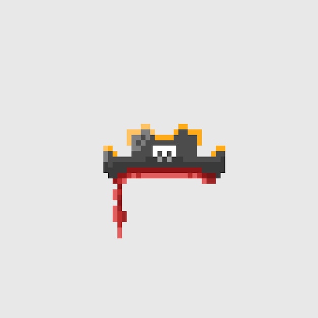 sombrero pirata en estilo pixel art