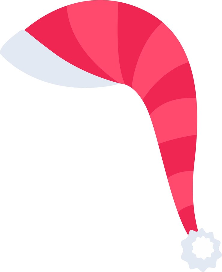 Vector el sombrero a rayas de papá noel
