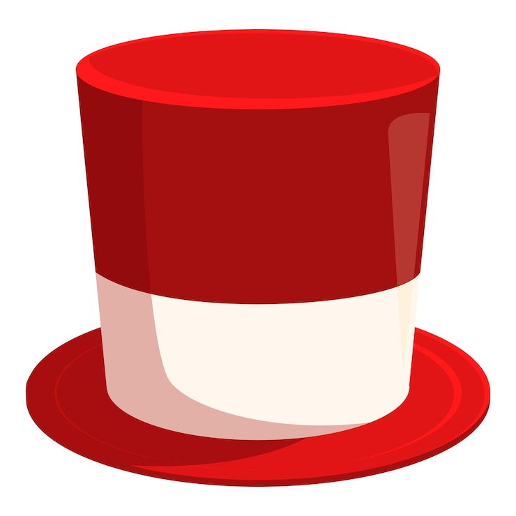 Vector sombrero rojo de pie sobre fondo blanco que representa el entretenimiento
