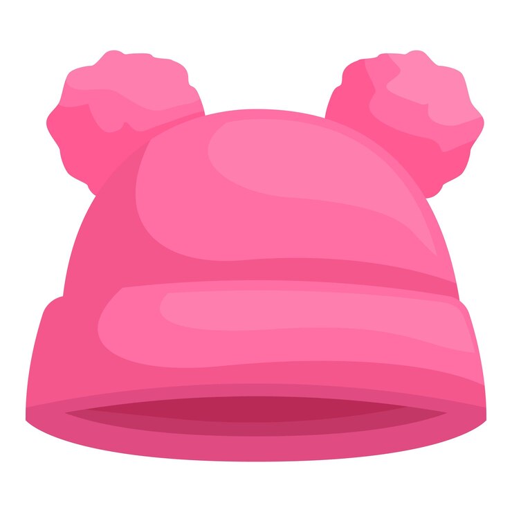 Sombrero rosa de invierno con dos pompones para mantener la cabeza caliente