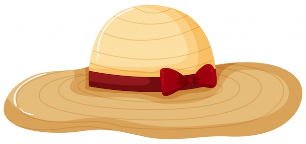 Un sombrero de señora de moda en el fondo blanco