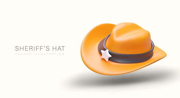 Sombrero de sheriff realista tocado con estrella Ropa para cosplay fiesta de disfraces de mascarada