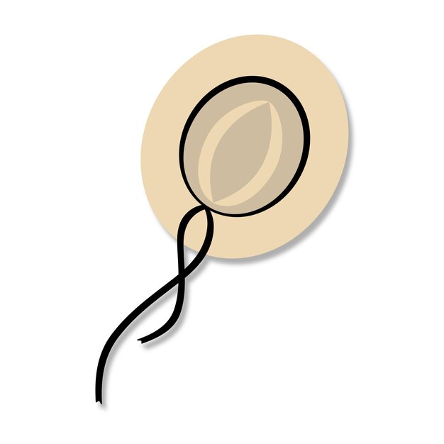 Sombrero de sol sombrero de playa en un icono de fondo blanco para la ilustración de vector de aplicación de sitio