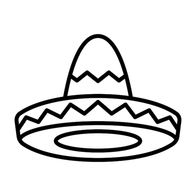 Sombrero sombrero México signo y símbolos del icono vectorial