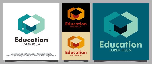 Sombrero de toga de logo para plantilla de educación
