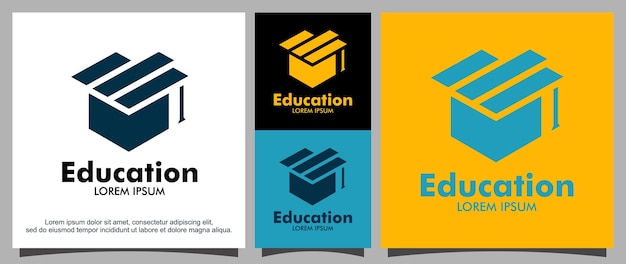 Sombrero de toga de logo para plantilla de educación