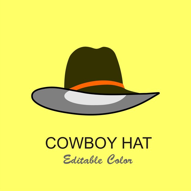 sombrero de vaquero de color ilustración vectorial plana editable