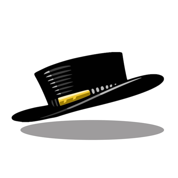 Vector sombrero de vaquero con color negro y dorado para logo y marca