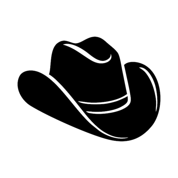 Sombrero de vaquero icono negro aislado sobre fondo blanco tocado de sheriff marrón elemento del oeste salvaje