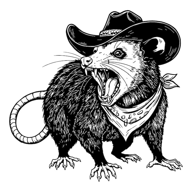 El sombrero de vaquero raccoon vintage es el amante de los vaqueros occidentales.