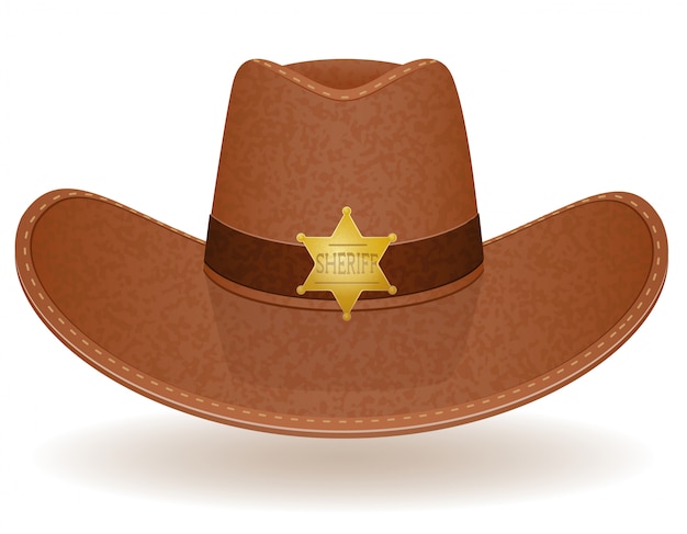 Sombrero de vaquero sheriff vector illustration