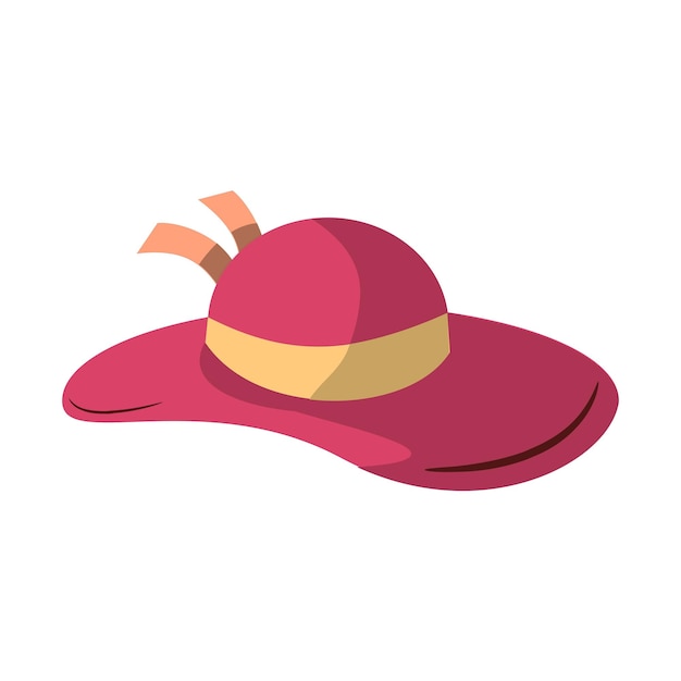 Sombrero de verano en estilo plano icono elemento de diseño de ilustración vectorial