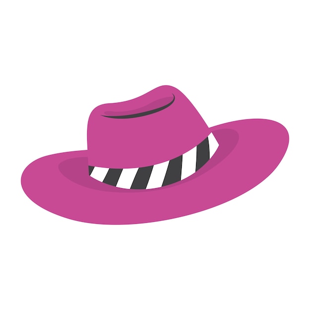 sombrero de verano en estilo plano icono sobre fondo blanco