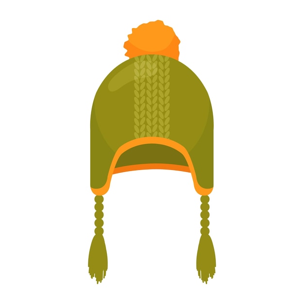 Sombrero verde de otoño o invierno para niños de dibujos animados
