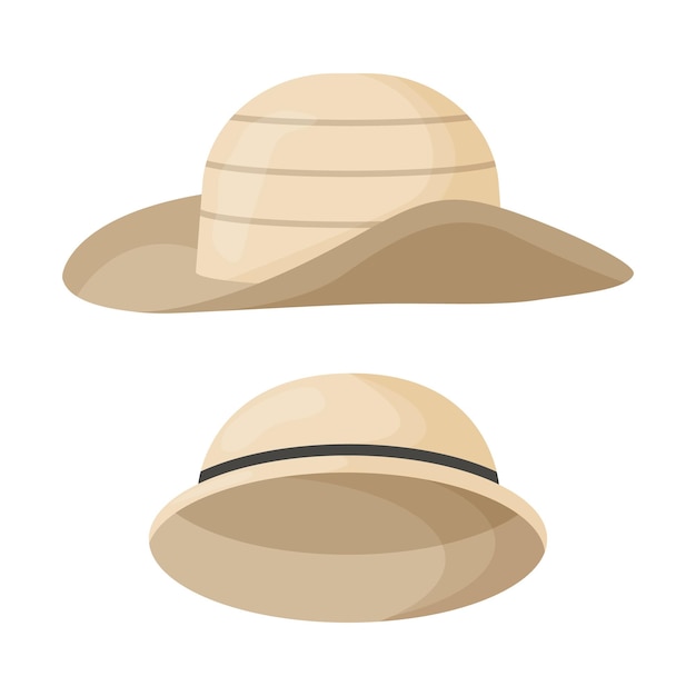 Sombrero de viajero aislado sobre fondo blanco Ilustración de vector plano