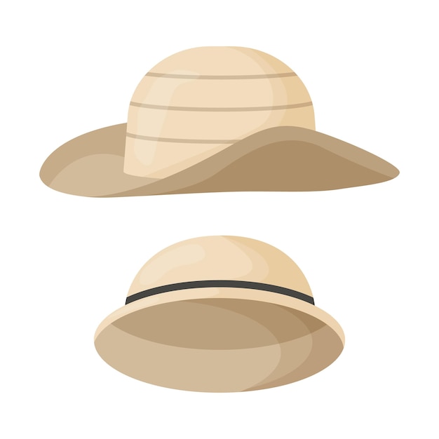 Sombrero de viajero aislado sobre fondo blanco ilustración de vector plano