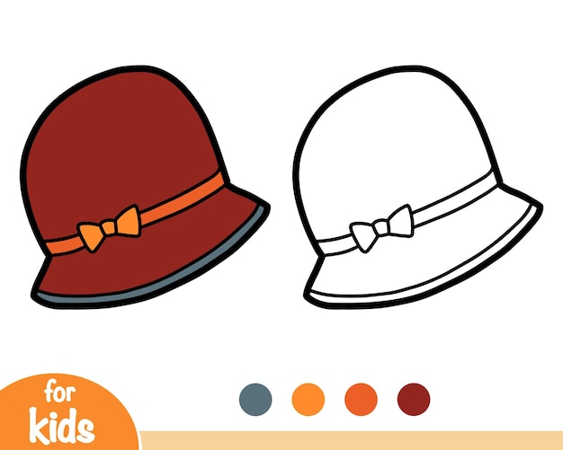 Sombreros de dibujos animados de libro para colorear Sombrero Cloche