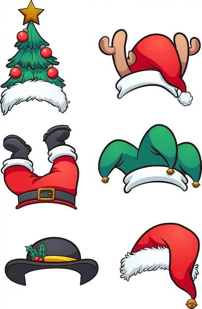 Vector sombreros de navidad