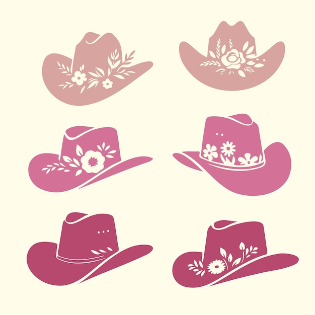 Sombreros de vaquera con flores